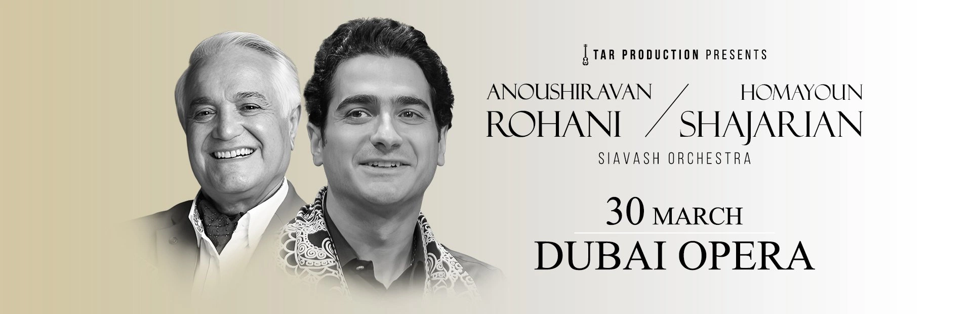 Homayoun Shajarian and Anoushiravan Rohani — banner